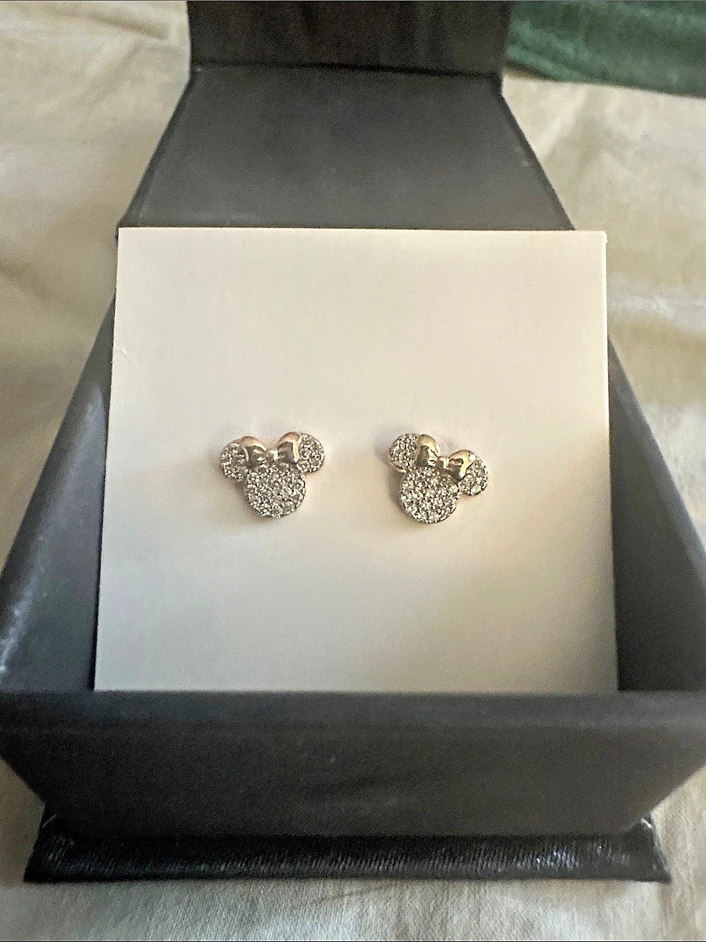 Disney Minnie Mouse Icon Stud Earrings CRISLU Rose Gold Stud Earrings Like New